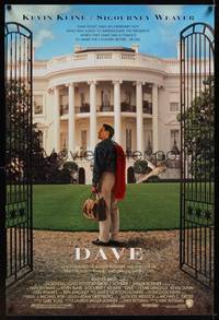 1w183 DAVE 1sh '93 directed by Ivan Reitman, Kevin Kline as impostor president!