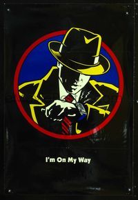 1w199 DICK TRACY DS On My Way style teaser 1sh '90 cool artwork of Warren Beatty in title role, !