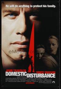1w202 DOMESTIC DISTURBANCE advance DS 1sh '01 John Travolta, Vince Vaughn, Teri Polo