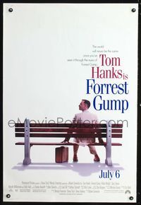 1w235 FORREST GUMP DS advance 1sh '94 Tom Hanks, Robin Wright Penn, Robert Zemeckis classic!