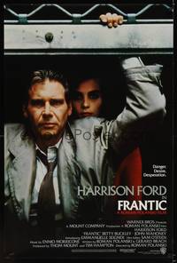 1w236 FRANTIC advance 1sh '88 directed by Roman Polanski, Harrison Ford & Emmanuelle Seigner!