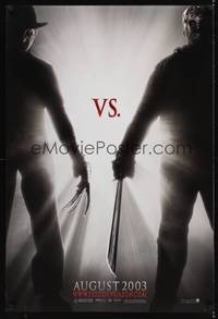 1w237 FREDDY VS JASON teaser DS 1sh '03 cool image of horror icons, ultimate battle!