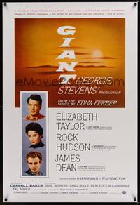1w246 GIANT DS 1sh R05 James Dean, Elizabeth Taylor, Rock Hudson, directed by George Stevens!