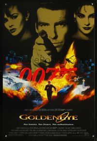 1w250 GOLDENEYE 1sh '95 Pierce Brosnan as secret agent James Bond 007, cool montage!