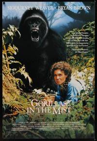 1w254 GORILLAS IN THE MIST int'l 1sh '88 Sigourney Weaver as Dian Fossey, in the jungle!