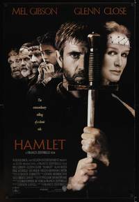 1w261 HAMLET advance 1sh '90 Mel Gibson, Glenn Close, Helena Bonham Carter, William Shakespeare!