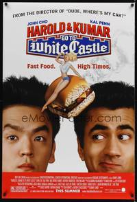 1w264 HAROLD & KUMAR GO TO WHITE CASTLE advance DS 1sh '04 John Cho & Penn, fast food & high times!