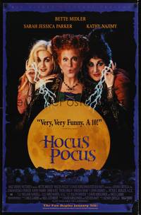 1w273 HOCUS POCUS video 1sh '93 Bette Midler, Sarah Jessica Parker & Kathy Najimy as witches!