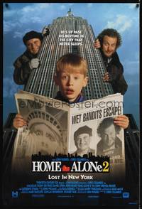 1w274 HOME ALONE 2 int'l DS 1sh '92 Macaulay Culkin, Joe Pesci, Daniel Stern, Lost in New York!