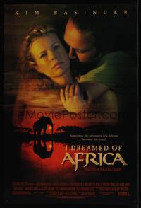 1w292 I DREAMED OF AFRICA DS 1sh '00 great huge close up of Kim Basinger & Vincent Perez!