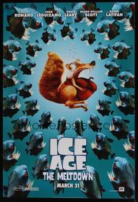 1w300 ICE AGE: THE MELTDOWN style A advance 1sh '06 cgi sequel, wacky image of squirrel & piranhas!