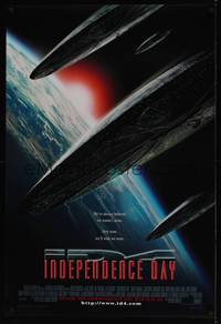 1w328 INDEPENDENCE DAY style B int'l DS 1sh '96 image of enormous alien ships over Earth!