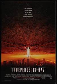 1w330 INDEPENDENCE DAY style C int'l DS 1sh '96 image of enormous alien ship over New York City!