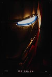 1w362 IRON MAN teaser DS 1sh '08 Robert Downey Jr. is Iron Man, cool image of suit!