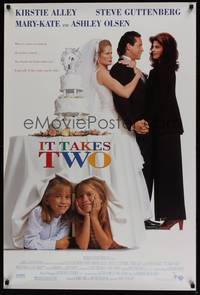 1w368 IT TAKES TWO 1sh '95 Kirstie Alley, Steve Guttenberg, Mary-Kate & Ashley Olsen!