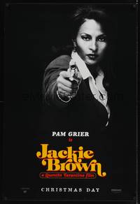 1w380 JACKIE BROWN teaser 1sh '97 Quentin Tarantino, cool image of Pam Grier!