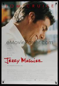 1w397 JERRY MAGUIRE Spanish/U.S. DS 1sh '96 close up of Tom Cruise, directed by Cameron Crowe!