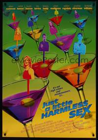 1w421 JUST A LITTLE HARMLESS SEX 1sh '99 Alison Eastwood, cool martini design!