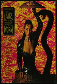 1w449 LAIR OF THE WHITE WORM 1sh '88 Ken Russell, image of sexy Amanda Donohoe with snake shadow!