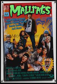 1w478 MALLRATS 1sh '95 directed by Kevin Smith, Jason Lee, Drew Struzan comic book art!