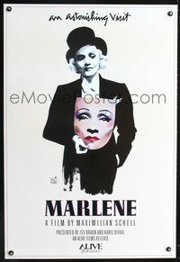 1w481 MARLENE 1sh '86 Dietrich biography directed by Max Schell, art by Michaele Vollbrach!
