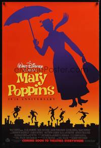 1w485 MARY POPPINS advance 1sh R94 Julie Andrews & Dick Van Dyke in Walt Disney's musical classic!