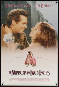 1w504 MIRROR HAS TWO FACES DS 1sh '96 romantic close-up of Barbra Streisand & Jeff Bridges!