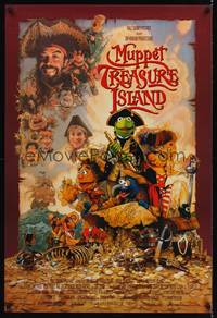 1w518 MUPPET TREASURE ISLAND DS 1sh '96 Jim Henson, Drew Struzan art of Kermit, Miss Piggy & cast!