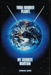 1w522 MY FAVORITE MARTIAN teaser DS 1sh '99 Christopher Lloyd, Jeff Daniels, wacky image!