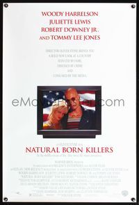 1w530 NATURAL BORN KILLERS 1sh '94 Oliver Stone, Woody Harrelson & Juliette Lewis on TV!