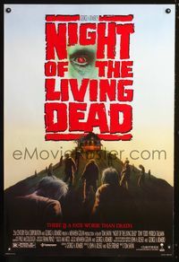 1w539 NIGHT OF THE LIVING DEAD 1sh '90 Tom Savini, from George Romero screenplay, zombies!