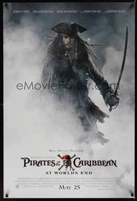 1w562 PIRATES OF THE CARIBBEAN: AT WORLD'S END advance DS 1sh '07 Johnny Depp as Captain Jack!