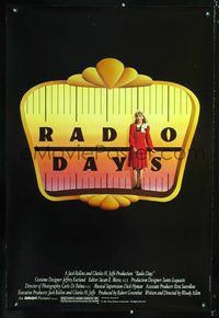 1w593 RADIO DAYS 1sh '87 Woody Allen, 13 year-old Seth Green, Dianne Wiest, New York City!