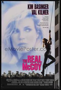1w596 REAL MCCOY DS 1sh '93 cool image of sexy Kim Basinger climbing building!