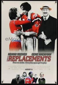 1w606 REPLACEMENTS advance DS 1sh '00 Keanu Reeves as football player w/cheerleader & Gene Hackman!