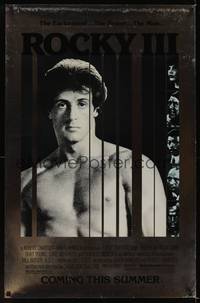 1w001 ROCKY III foil advance 1sh '82 great image of boxer & director Sylvester Stallone!