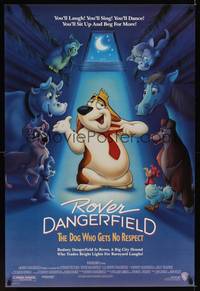 1w626 ROVER DANGERFIELD 1sh '91 Rodney Dangerfield as cartoon dog who gets no respect!