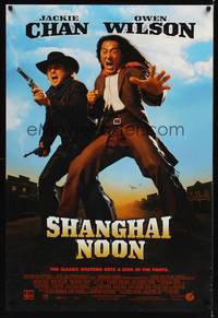 1w654 SHANGHAI NOON int'l DS 1sh '00 cowboys Jackie Chan & Owen Wilson, great western image!