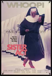 1w666 SISTER ACT DS 1sh '92 Maggie Smith, Harvey Keitel, Whoopi Goldberg as a nun!