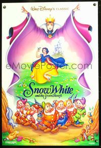 1w674 SNOW WHITE & THE SEVEN DWARFS DS 1sh R93 Walt Disney animated cartoon fantasy classic!