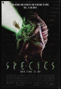 1w682 SPECIES DS 1sh '95 creepy artwork of alien Natasha Henstridge in embryo sac!