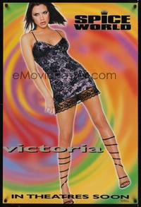 1w688 SPICE WORLD teaser 1sh '97 Spice Girls, Victoria Beckham, English pop music!