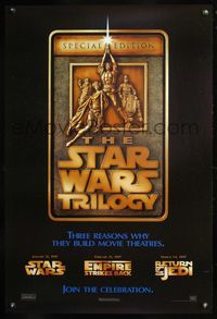 1w715 STAR WARS TRILOGY style F 1sh '97 George Lucas, Empire Strikes Back, Return of the Jedi!