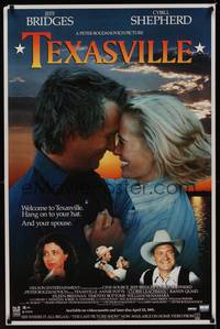1w741 TEXASVILLE video 1sh '90 Peter Bogdanovich, Jeff Bridges gets close w/Cybill Shepherd!