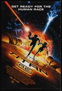 1w758 TITAN A.E. style B advance DS 1sh '00 Don Bluth sci-fi cartoon, get ready for the human race!