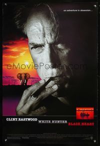 1w814 WHITE HUNTER, BLACK HEART 1sh '90 super close up of Clint Eastwood as director John Huston!