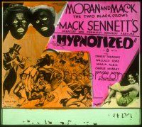 1x075 HYPNOTIZED glass slide '32 Mack & Moran The Two Black Crows in blackface + wacky artwork!
