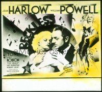 1x094 RECKLESS glass slide '35 sexy full-length Jean Harlow + close up with William Powell!