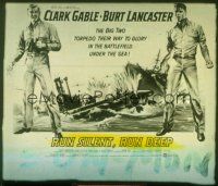 1x096 RUN SILENT, RUN DEEP glass slide '58 Clark Gable & Burt Lancaster in military submarine!