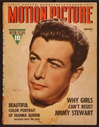 1x029 MOTION PICTURE magazine February 1940 great close portrait of Robert Taylor!